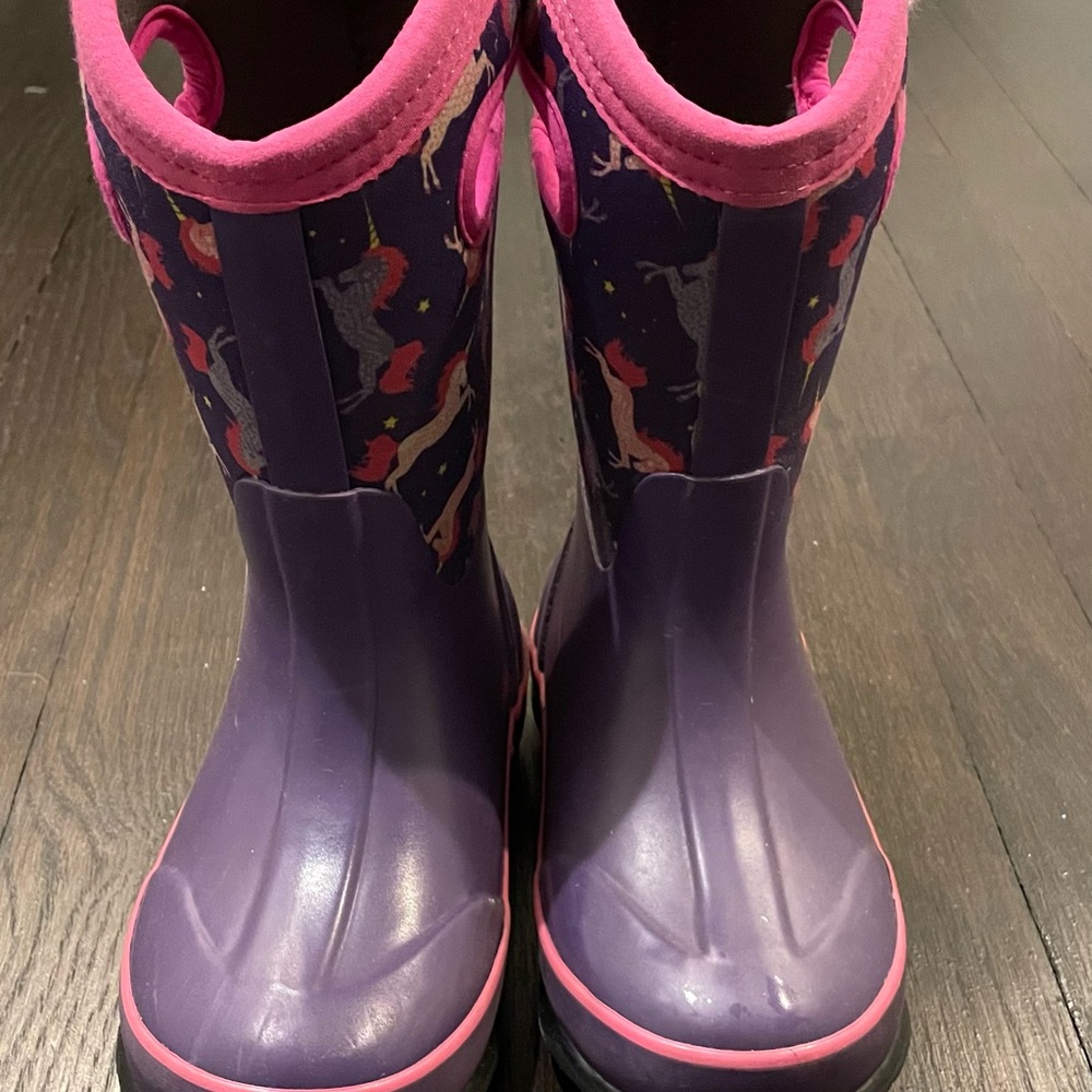 Classic Purple and Pink Kids Rain Boots